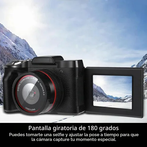 Vista 4 de Cámara digital, cámara de vlogging HD de 16 megapíxeles, cámara compacta con zoom digital de 16X, cámara selfie, grabación en bucle, cámara digital