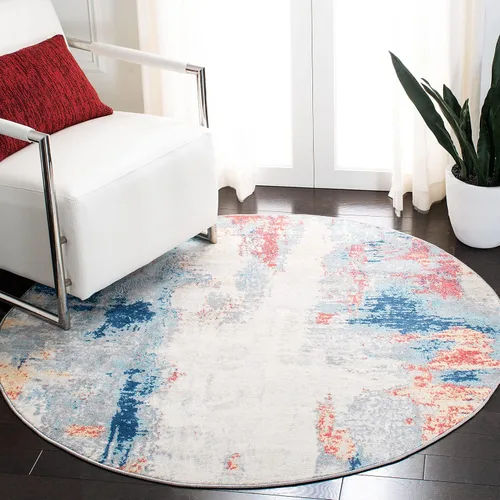 Vista 16 de SAFAVIEH Jasper Collection - Alfombra decorativa de 2 x 4 pies, azul y marfil, diseño abstracto moderno, no desprende pelusa y de fácil cuidado