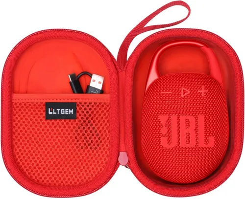 Vista 14 de LTGEM - Funda compatible con altavoz Bluetooth JBL Clip 4/5 Ultra portátil, impermeable, a prueba de polvo, color azul Estuche de viaje duro