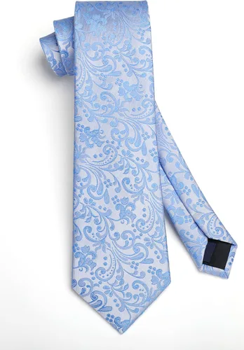Vista 263 de Corbatas florales tejidas clásicas para hombre, corbata cuadrada de bolsillo, corbatas formales para hombres, boda con pañuelo