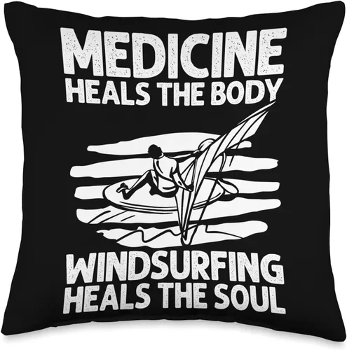 Vista 4 de Windsurfing Surfing Board Water Sports Throw Pillow