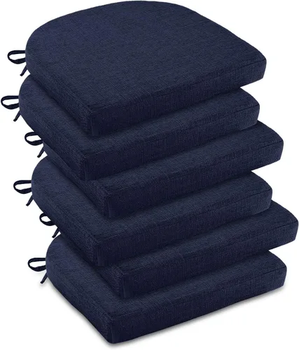 Vista 33 de downluxe Cojines para sillas de interior para sillas de comedor, almohadillas de espuma texturizada suaves y cómodas para sillas de cocina con lazos