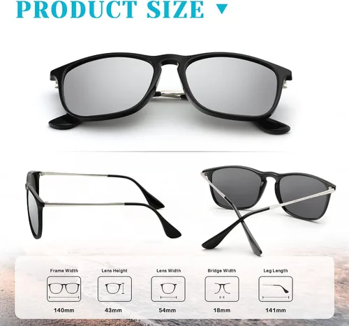 Vista 3 de KALIYADI Gafas de sol polarizadas para mujer, estilo retro redondo vintage y protección UV
