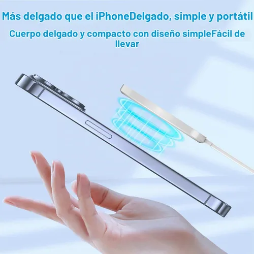 Vista 6 de [Certificado MFi de Apple] Cargador inalámbrico magnético para iPhone 17 16 15, 2 unidades de 6 pies y 15 W, cargador rápido Apple Mag-Safe USB C