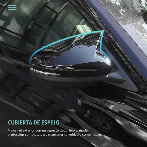 Vista 4 de BestEvMod - Tapas para espejo lateral de fibra de carbono para Mach E Direct Add-on, estilo cuerno de vaca, compatible con accesorios Mustang Mach-E