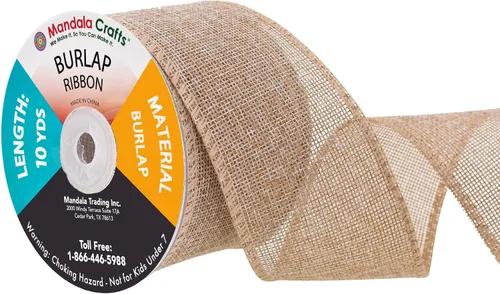 Vista 93 de Mandala Crafts Cinta de arpillera negra de 1.5 pulgadas de ancho para manualidades, rollo de 20 yardas de cinta rústica de arpillera para coronas