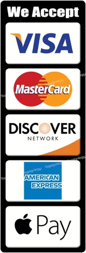 Vista 5 de Aceptamos tarjetas de crédito, pago móvil y servicio de pago sin contacto, letrero de cajero POS, calcomanías impermeables compatibles con Visa