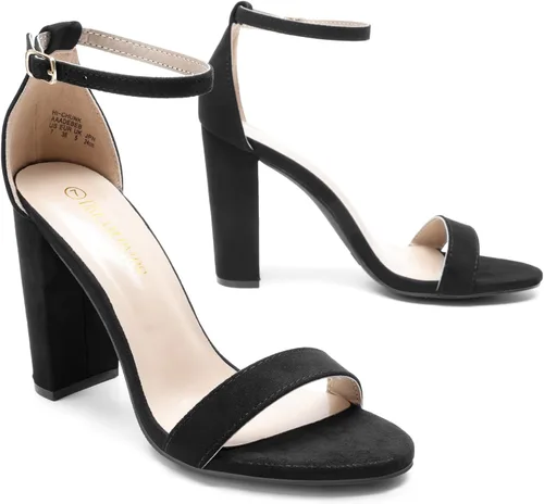 Vista 3 de DREAM PAIRS - Sandalias de tacón alto y grueso para mujer