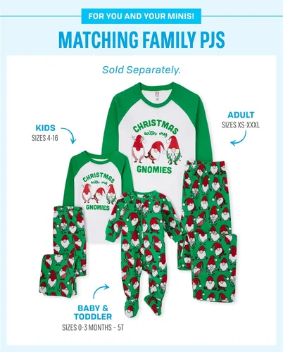 Vista 2 de The Children's Place - Conjunto de pijama de Navidad a juego para la familia, de vellón, para adulto, niño grande, niño pequeño, bebé