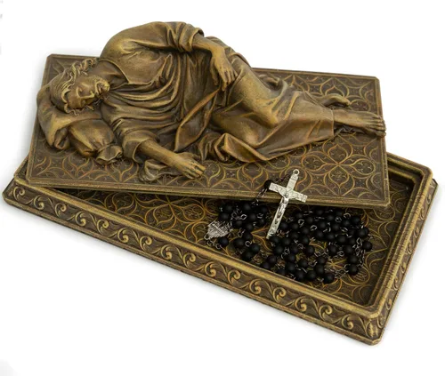 Vista 10 de Estatua Católica BC de San José Durmiente, Figura del Santo Patrono Regalo de Inauguración de Casa, Decoración Devota del Hogar, 6" L, Escultura