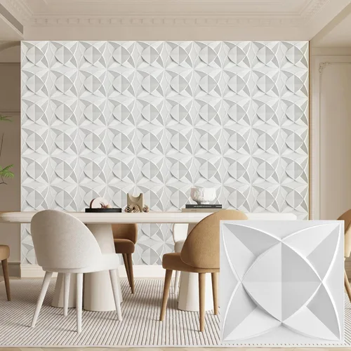 Vista 30 de Heikki Paquete de 30 paneles de pared 3D para decoración de pared interior, paneles de pared con textura de flores de PVC para sala de estar Negro-YJ