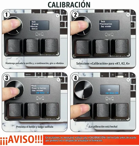 Vista 4 de BTXETUEL SayoDevice O3C Teclado OSU con Interruptores Hall de Disparo Rápido Interruptores Lineales Magnéticos con Perilla y Pantalla, Copiar Pegar