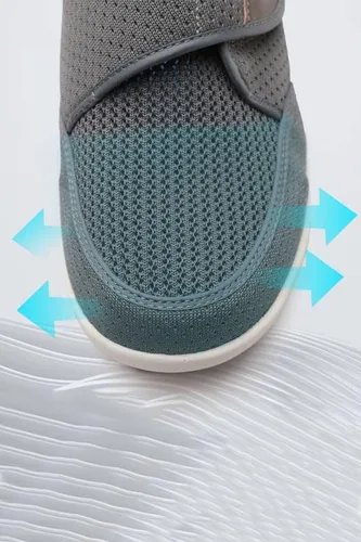 Vista 5 de Yibobay Zapatos para diabéticos de ancho ancho ancho para hombre anciano, zapatos anchos para hombre, zapatos para caminar con cierre ajustable