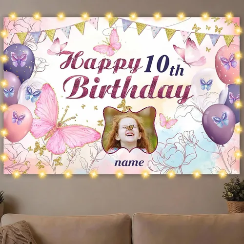 Vista 10 de Dicodes Decoraciones de cumpleaños de unicornio personalizadas para niñas, pancarta de cumpleaños de unicornio, decoración de cumpleaños de princesa