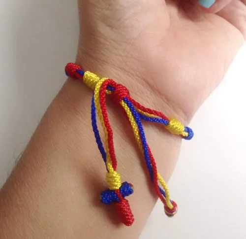Vista 4 de Venezuela Tricolor Pulsera Mapa Estrellas Colgantes Vinotinto Regalos