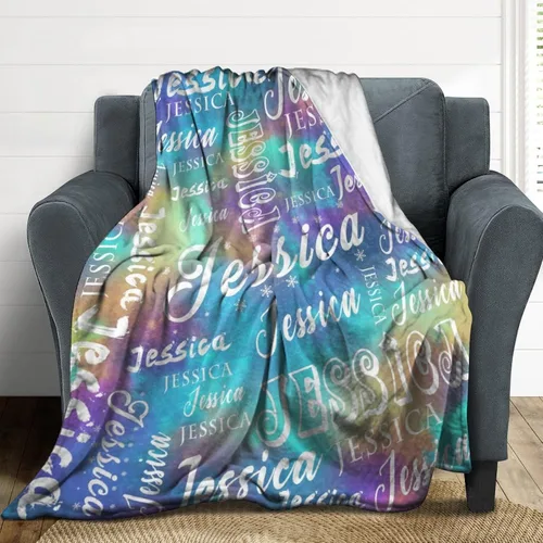 Vista 4 de Manta personalizada con nombre para niños, niñas, niños, niñas, manta personalizada con nombre para adultos, hombres y mujeres, mantas de bebé
