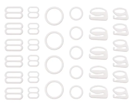 Vista 9 de Tupalizy 240 ganchos de correa de sujetador para coser bikini halter traje de baño tops lencería anillos nylon traje de baño clips cierre deslizantes