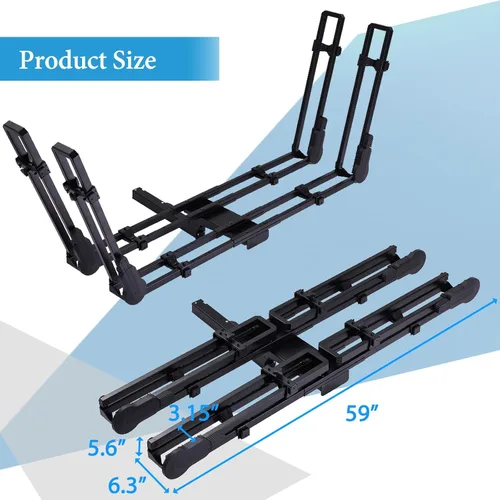 Vista 2 de Portabicicletas de Enganche para 2 Bicicletas Portabicicletas Plegable con Montaje de Enganche (Receptor de 2 Pulgadas) Portabicicletas con 2 Brazos