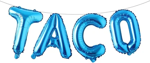Vista 21 de Fiesta Party Balloons Supplies Taco Balloons Mexican Cinco De Mayo Party Decorations Mylar Foil Balloons Fiesta Party Decorations (L TACO Gold)