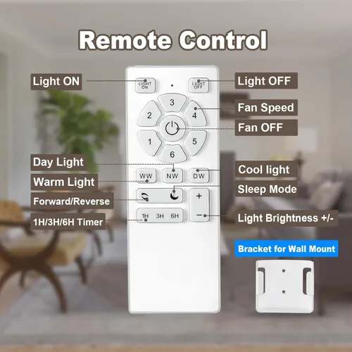 Vista 9 de Ventiladores de techo de 42 pulgadas con luces y control remoto, ventilador de techo negro de montaje empotrado para dormitorio, sala de estar