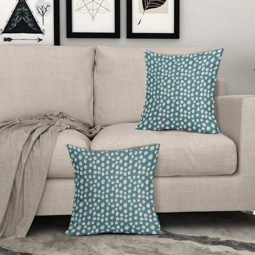 Vista 3 de Sweetshow Juego de 2 fundas de almohada de 16 x 16 pulgadas, diseño bohemio, con diseño de lunares, moderno y moderno, para exteriores, decorativas
