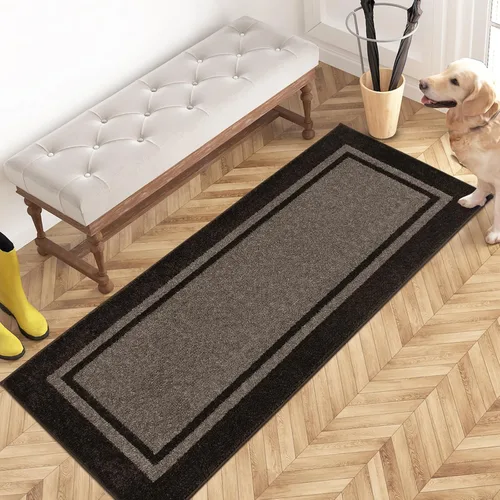 Vista 20 de PURRUGS Tapete para puerta con atrapamiento de suciedad, 20 x 32 pulgadas, antideslizante, lavable a máquina, tapete de entrada, tapete para puerta