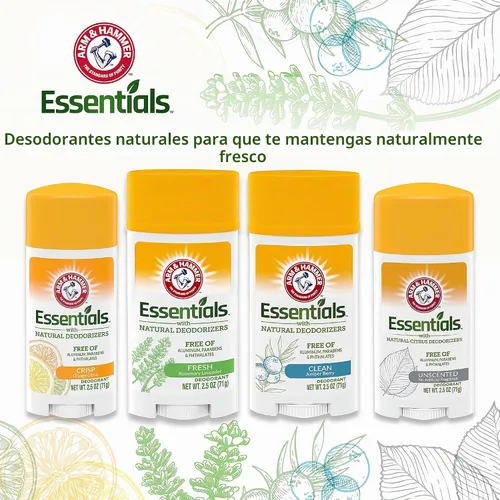 Vista 3 de Desodorante Natural esencial Arm & Hammer, sin perfume, 2.5 onzas, paquete de de 1