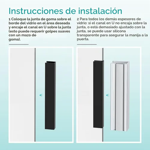 Vista 6 de Imán de Puerta de Ducha de Vidrio Shuisen, Pestillo Magnético para Puerta de Ducha con Cierre de Metal Compatible con Puertas de Vidrio de Grosor