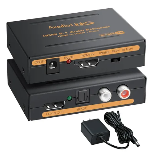 Vista 11 de avedio Links Divisor extractor de audio HDMI 4K, adaptador convertidor de audio HDMI 1080P + Toslink SPDIF óptico + audio analógico estéreo L/R