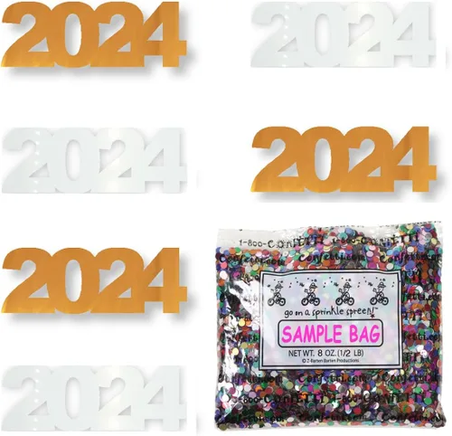 Vista 31 de Confetti Year 2024 Negro, Azul Royal Combo - 2 bolsas de media onza (1 oz)