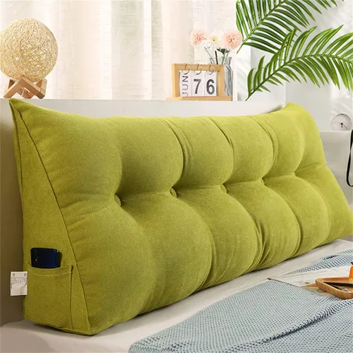 Vista 11 de Almohada triangular para cabecero, cojín triangular de color sólido, almohada de lectura, almohada de algodón con cuña de soporte de posicionamiento