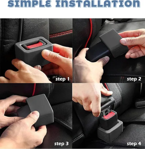 Vista 6 de 2PCS Soportes de Hebilla de Cinturón de Seguridad, Accesorios de Coche Refuerzo de Hebilla de Cinturón de Seguridad de Silicona, Soporte de Cinturón