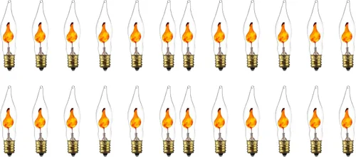 Vista 11 de Sunlite Lámpara de araña pequeña parpadeante con base de candelabro, naranja, para iluminación navideña y decorativa, E12, base de candelabro