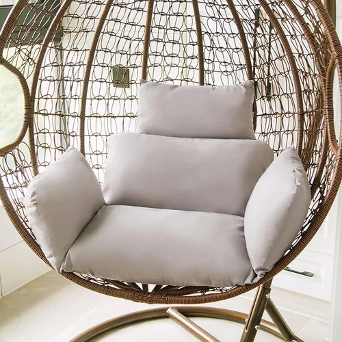 Vista 14 de HUHJYUGE Cojín para silla de columpio, cojín suave para silla colgante de patio con reposacabezas, lavable para colgar huevos colgantes, cojín