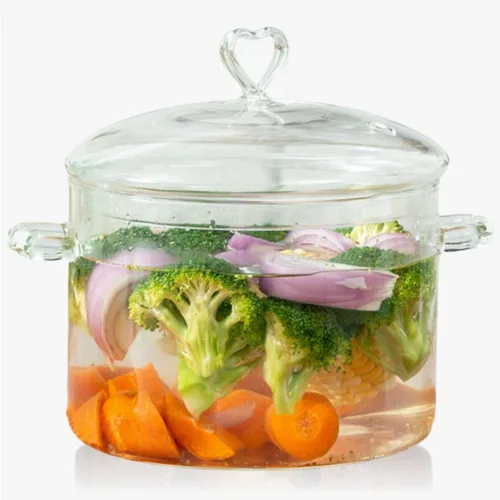 Vista 8 de Olla de cocina de vidrio de 2 L, 68 oz/67.6 fl oz Resistente al calor, sin BPA, fácil limpieza, seguro para horno, lavavajillas, estufa de gas