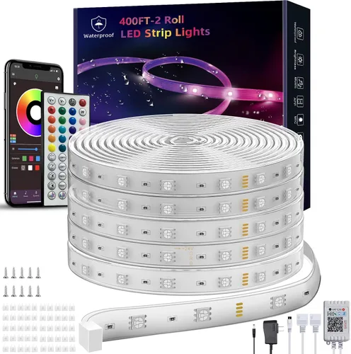 Vista 7 de Ledagic - Tira de luces LED de neón RGB de 10 pies con control remoto y aplicación, tiras de luces LED de neón impermeables IP65 para exteriores