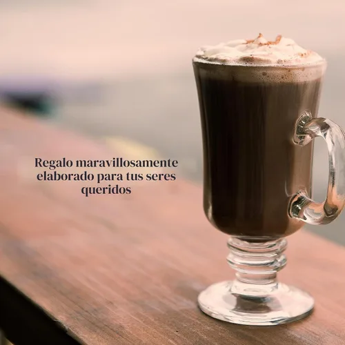 Vista 6 de PARNOO Tazas de café irlandesas, 8 onzas con mango y base de tallo con pies, vasos transparentes para té, café y chocolate caliente, juego de 4