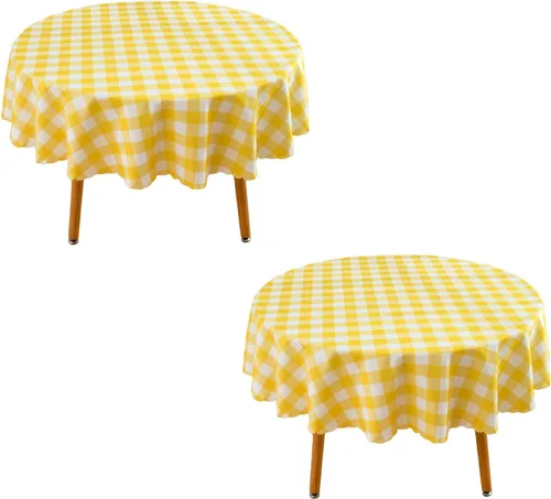 Vista 19 de MANGATA CASA Mantel de cuadros rosa para mesas cuadradas, mantel a cuadros, impermeable, para cocina y mesa, mantel de poliéster a cuadros sin Rosa