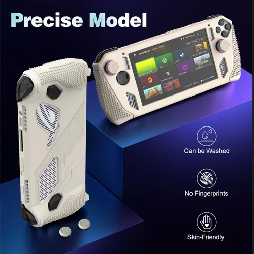 Vista 4 de Funda protectora para Rog Ally Stand, protector de accesorios de silicona, cubierta suave con 2 pares de tapas de agarre para el pulgar, soporte
