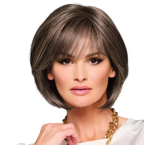 Vista 40 de Raquel Welch Made You Look Chin-Length Chic Bob, 100% atado a mano por ropa de pelo, gorra pequeña promedio, RL10/12 castaño iluminado por el sol