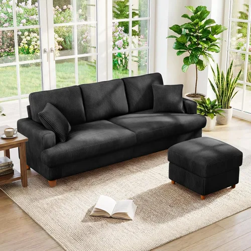 Vista 11 de Kidirect Silla de acento extragrande de 35.5 pulgadas, sillas de sala de montaje fácil, silla de lectura de pana para dormitorio, sillas de acento