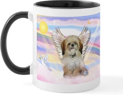 Vista 28 de CafePress Angel Shih Tzu In Clouds Taza de café de cerámica de 11 oz (11.0 fl oz)