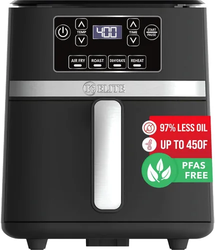 Vista 2 de Kitchen Elite KE-AF300M Freidora de aire digital de 3 cuartos de galón, freidora de aire compacta sin aceite con controles táctiles digitales