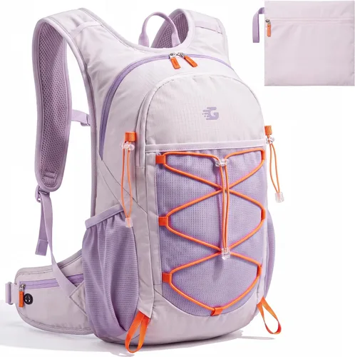 Vista 8 de Mochila pequeña para senderismo, camping, mochila para mujer, viaje y Beige