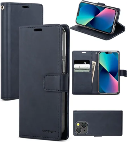 Vista 18 de GOOSPERY Funda Blue Moon para Galaxy S21 de 6.2 pulgadas (2021), soporte de piel sintética premium con soporte para tarjetas (negro)