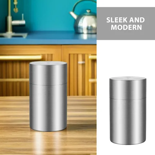 Vista 7 de Airtight Tea Storage Canister 2pcs Stainless Steel Double Lid