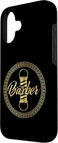 Vista 2 de Funda de regalo de graduación para iPhone 16 con logotipo de barbería barbería