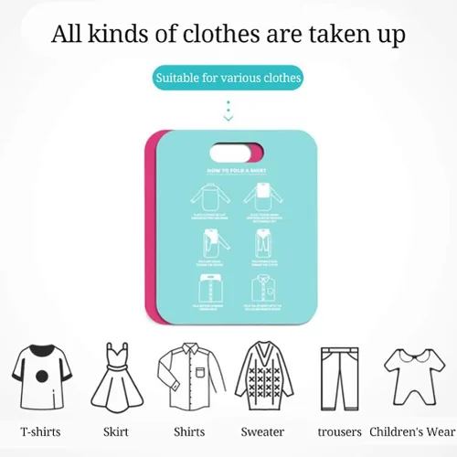 Vista 4 de Zerodis Tabla plegable para camisas, tabla plegable para camisetas, tabla plegable de plástico, carpeta de lavandería, herramienta de almacenamiento