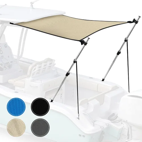 Vista 12 de Extensión universal de sombra en T para toldos Bimini para barcos, toldo de barco, postes telescópicos ajustables, acero inoxidable, cubierta