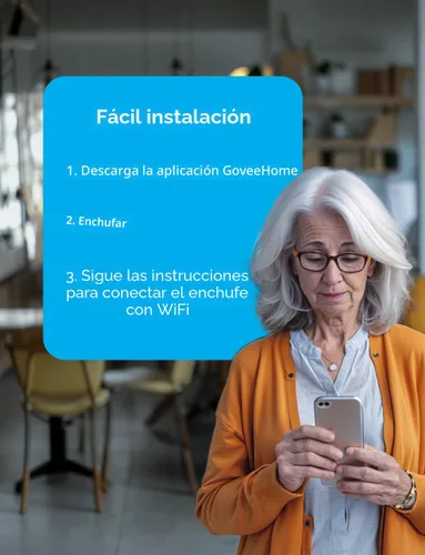 Vista 4 de Govee Enchufe inteligente de 15 A, salida WiFi Bluetooth, 1 paquete que funciona con Alexa y Google Assistant, enchufes WiFi con múltiples
